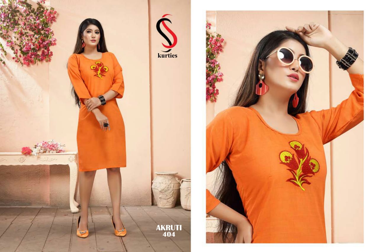 SS Akruti 4 Handloom Cotton Straight Cut Kurtis